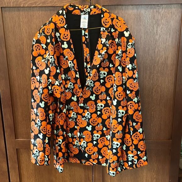 Disney Other - Disney Mickey Mouse Pumpkin Glow-in-the-Dark Suit Jacket Costume L/XL
